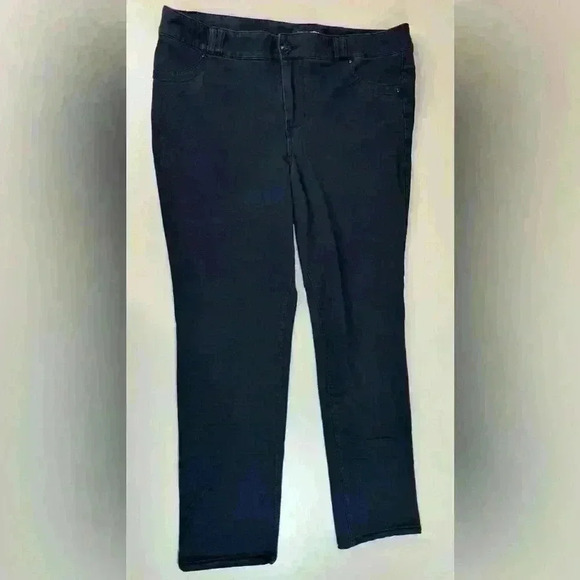 Lane Bryant Black Jegging Zip Front Ankle Pants Stretch Straight Leg Women’s 18 - Picture 10 of 13